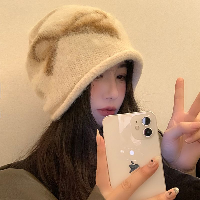 Beanie Knit Print Bow