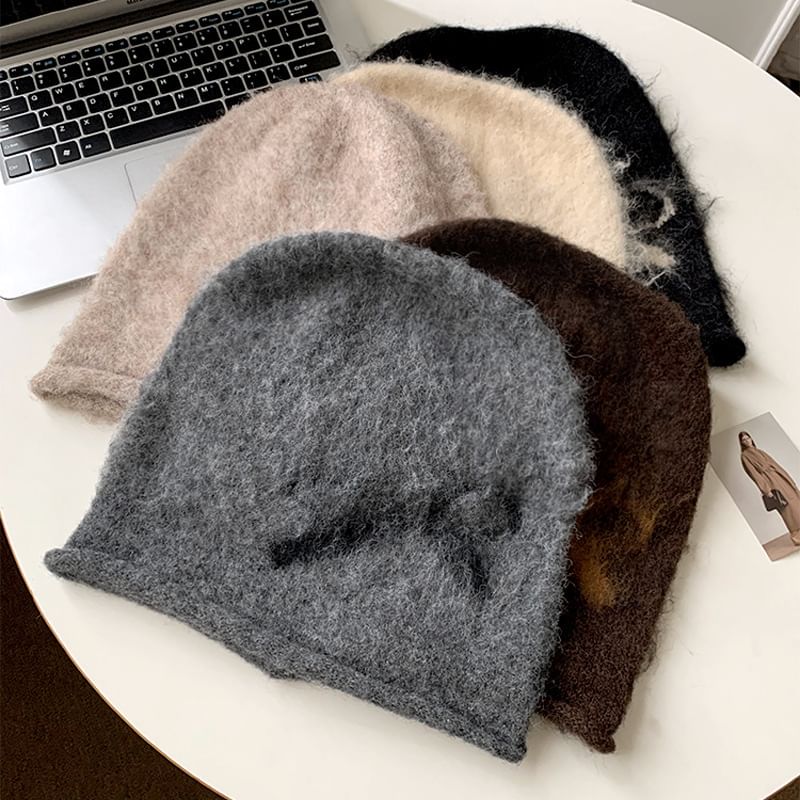 Beanie Knit Print Bow