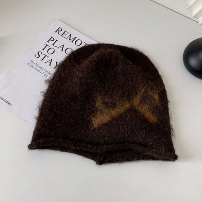 Beanie Knit Print Bow