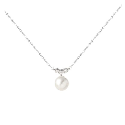 Star Pearl Pendant / Necklace Rhinestone Faux