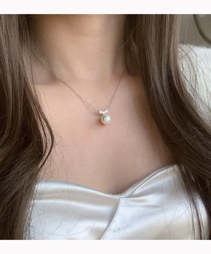 Star Pearl Pendant / Necklace Rhinestone Faux