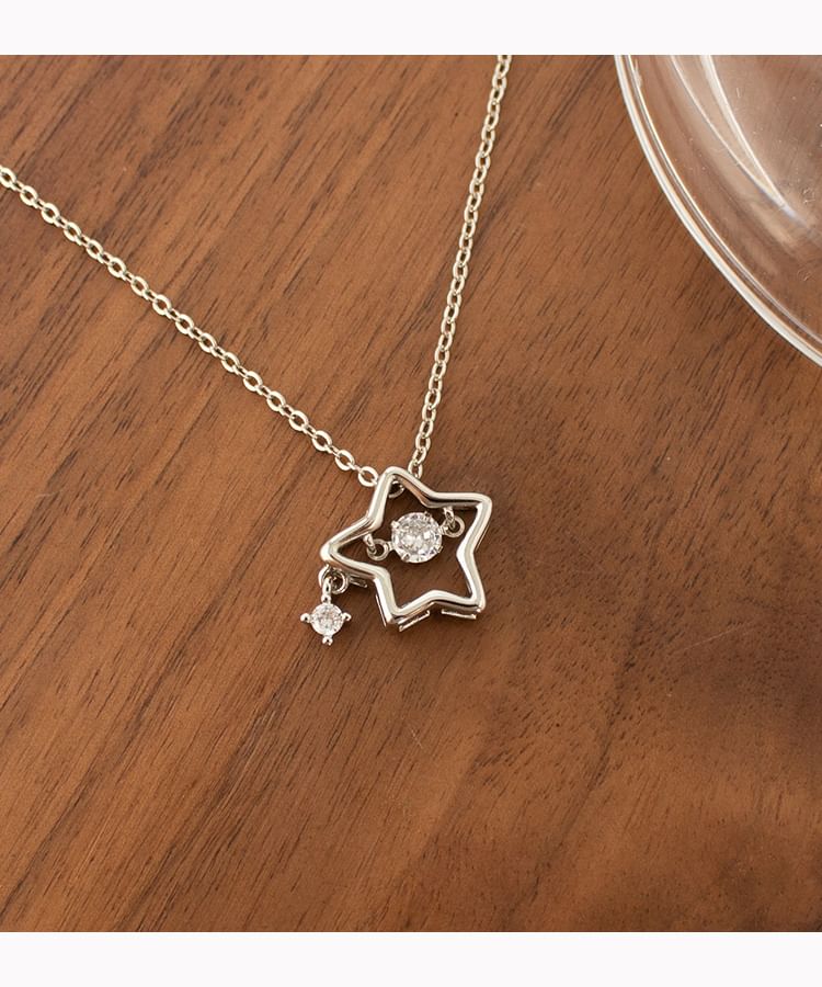 Star Pearl Pendant / Necklace Rhinestone Faux