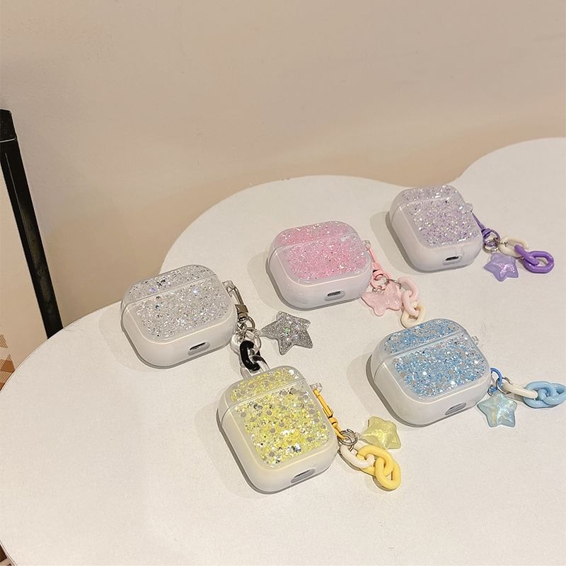 Skin Pro Earphone with Designs) Case Charm Sequined / (Various AirPods
