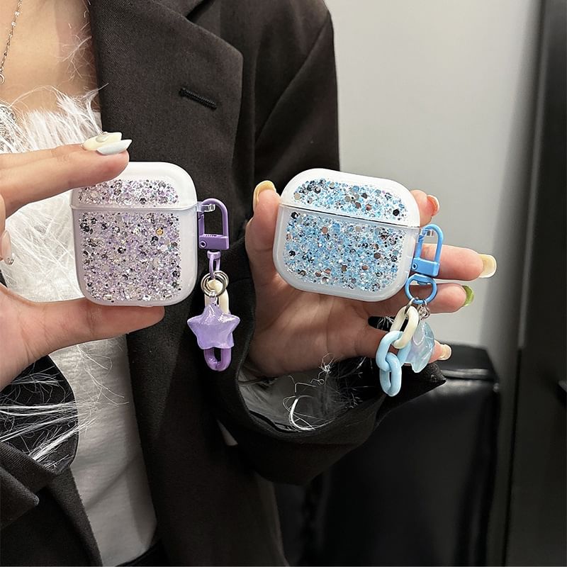 Skin Pro Earphone with Designs) Case Charm Sequined / (Various AirPods