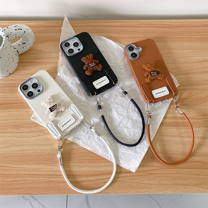 Strap Bear Phone Case Applique with