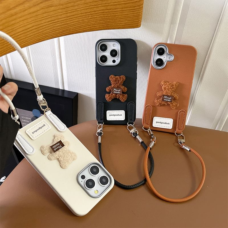 Strap Bear Phone Case Applique with