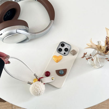 Strap with Geometric Case Phone Pom