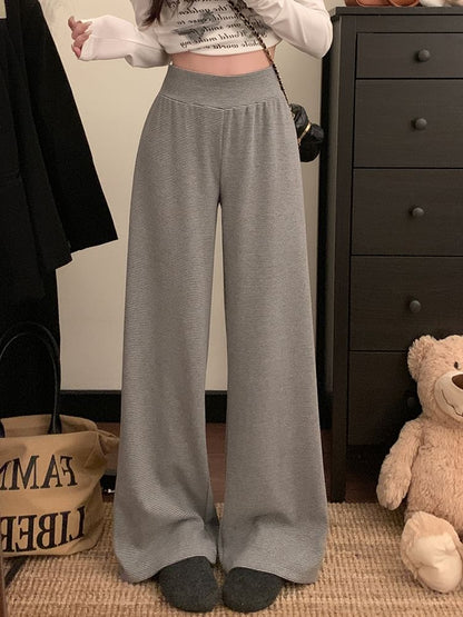 Wide High Leg Rise Pants Plain