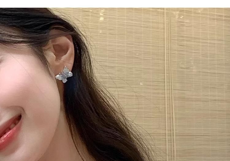 / Stud On Rhinestone Earring Butterfly Clip