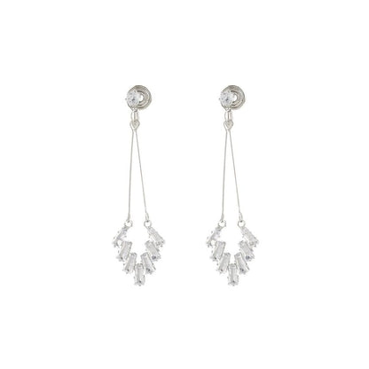Earring Rhinestone Geometric Drop On / Clip