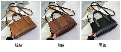 Crossbody Plain Handle Faux Suede Bag Top