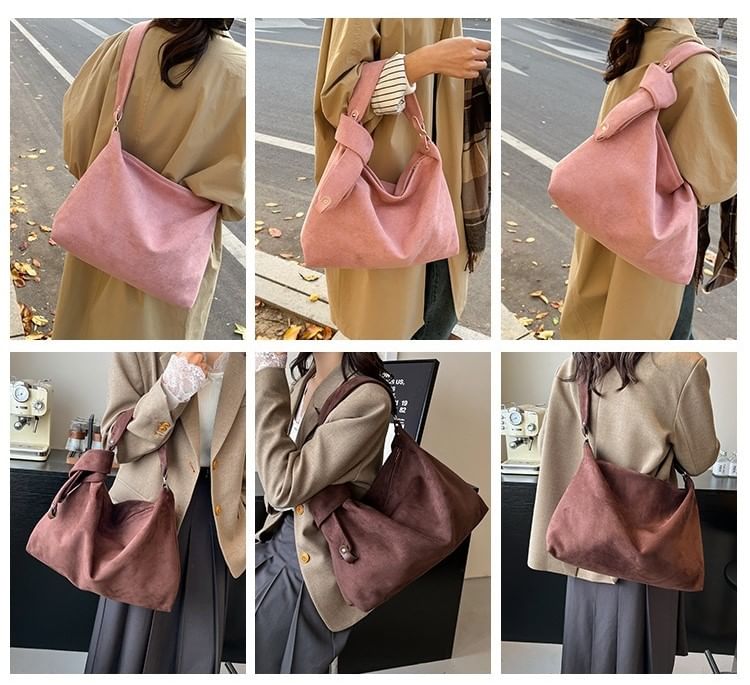 Suede Tote Bag Faux Plain