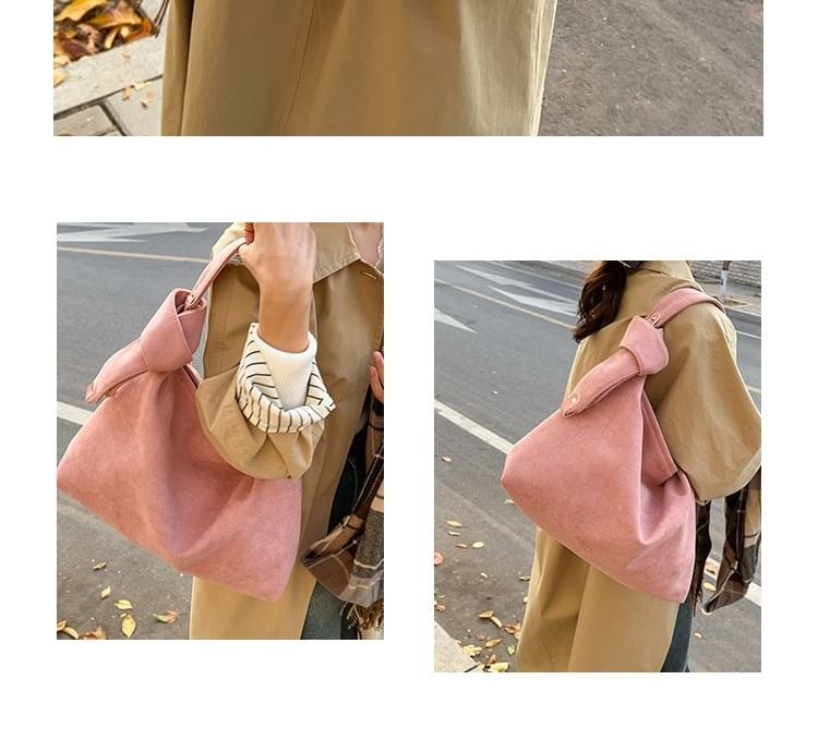 Suede Tote Bag Faux Plain