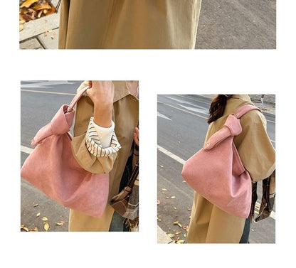 Suede Tote Bag Faux Plain