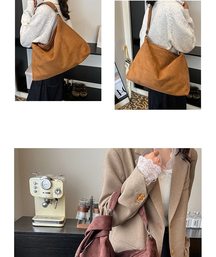 Suede Tote Bag Faux Plain