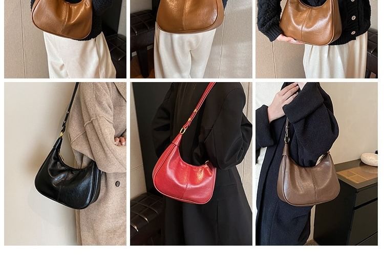 Plain Bag Faux Crossbody Leather