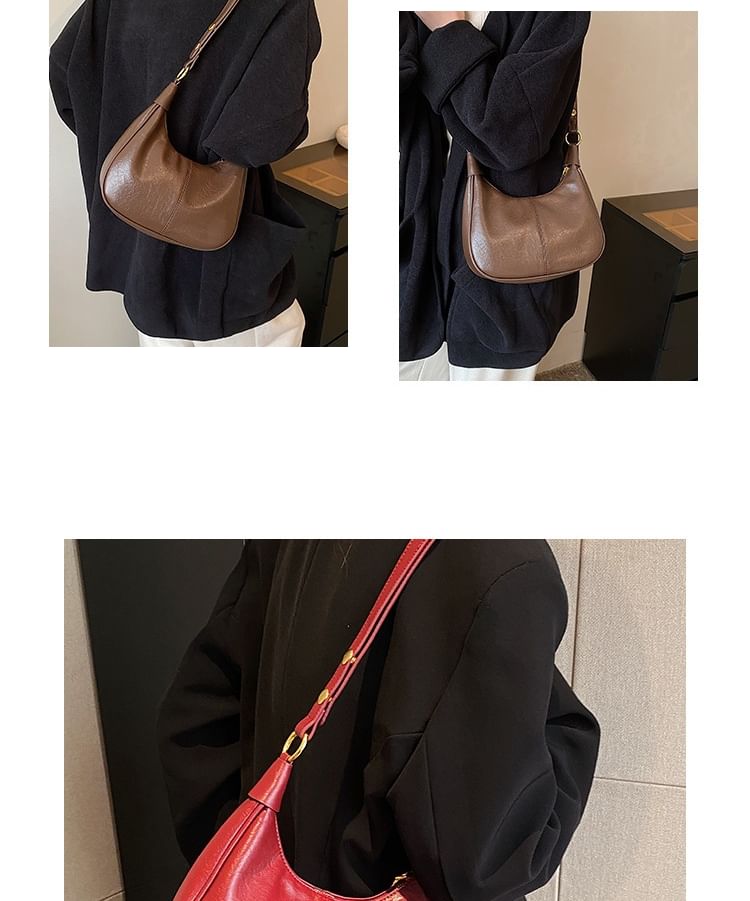 Plain Bag Faux Crossbody Leather