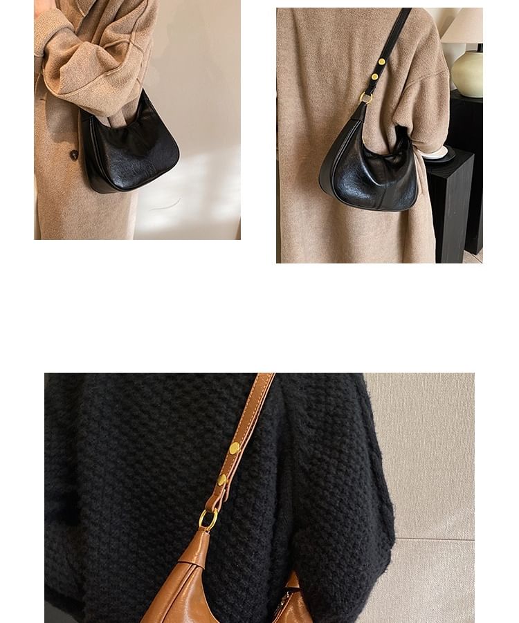 Plain Bag Faux Crossbody Leather