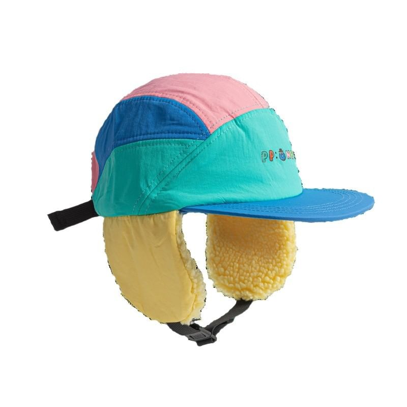 Earflap Color Cap Block Lettering