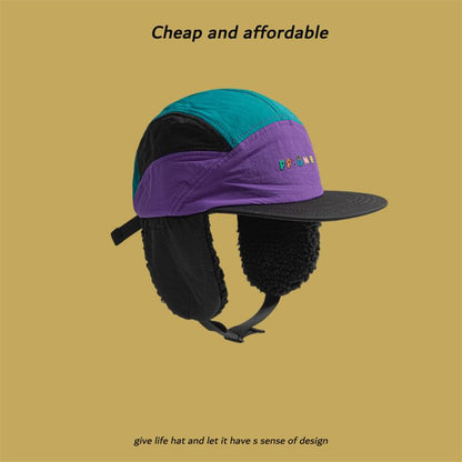 Earflap Color Cap Block Lettering