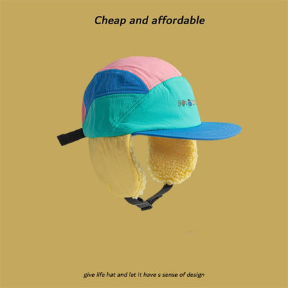 Earflap Color Cap Block Lettering