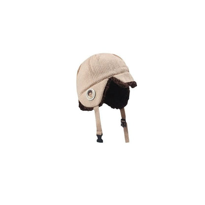 Knit Trapper Embroidered Cartoon Hat