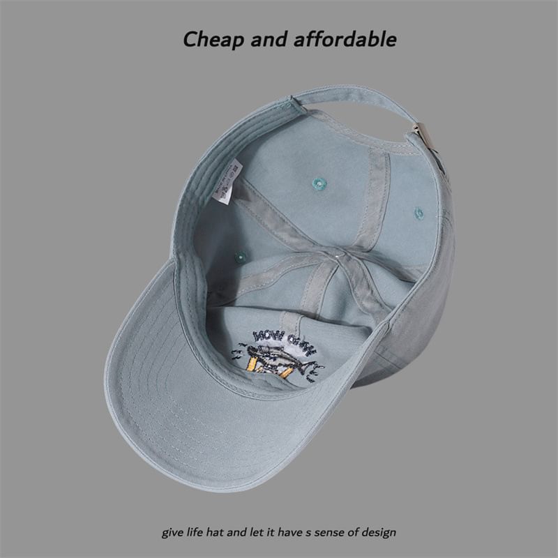 Baseball Embroidered Cap Cat