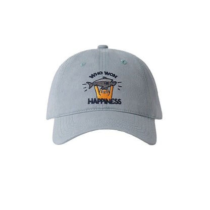 Baseball Embroidered Cap Cat