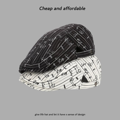 Cap Print Dog Newsboy