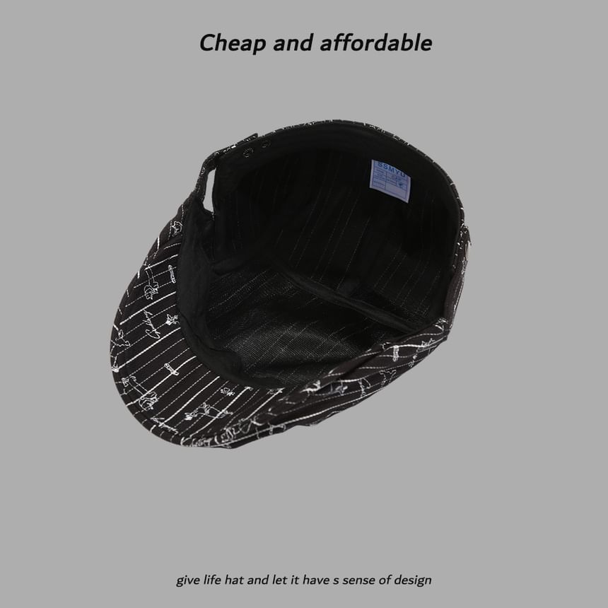 Cap Print Dog Newsboy