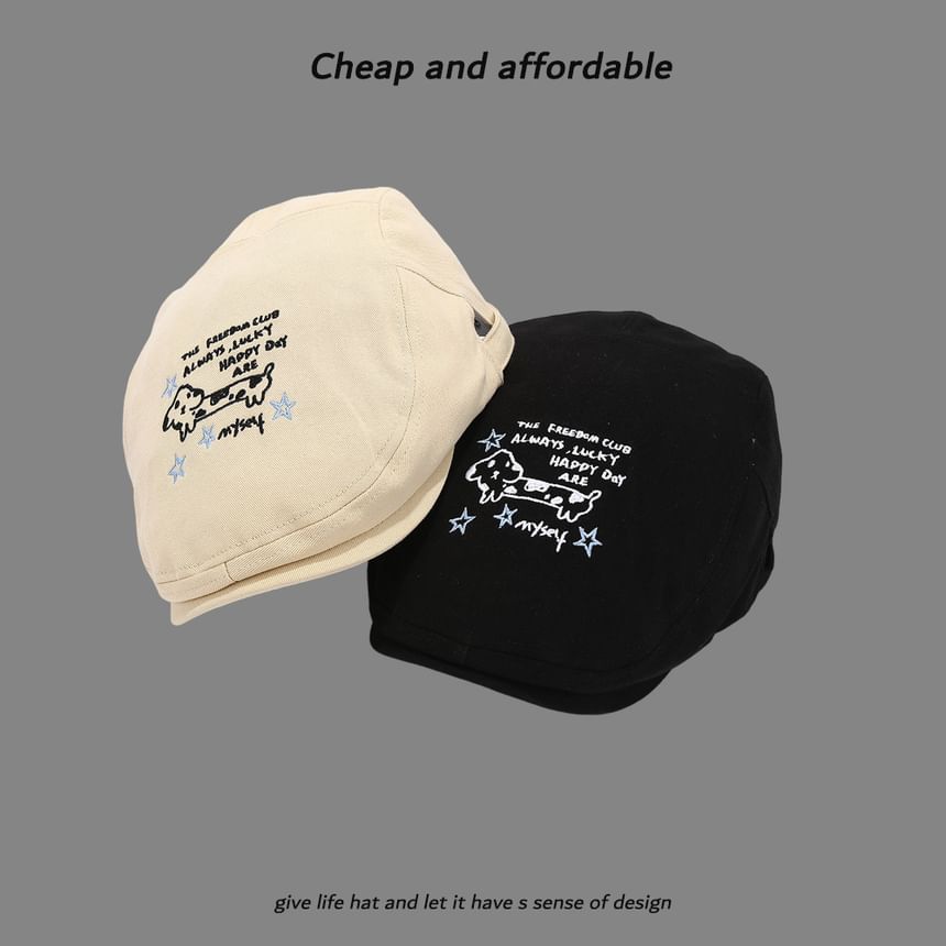 Cartoon Hat Embroidery Newsboy