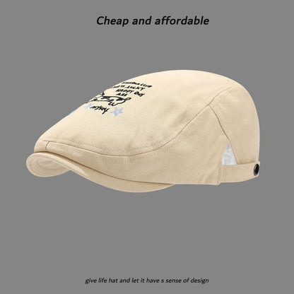Cartoon Hat Embroidery Newsboy