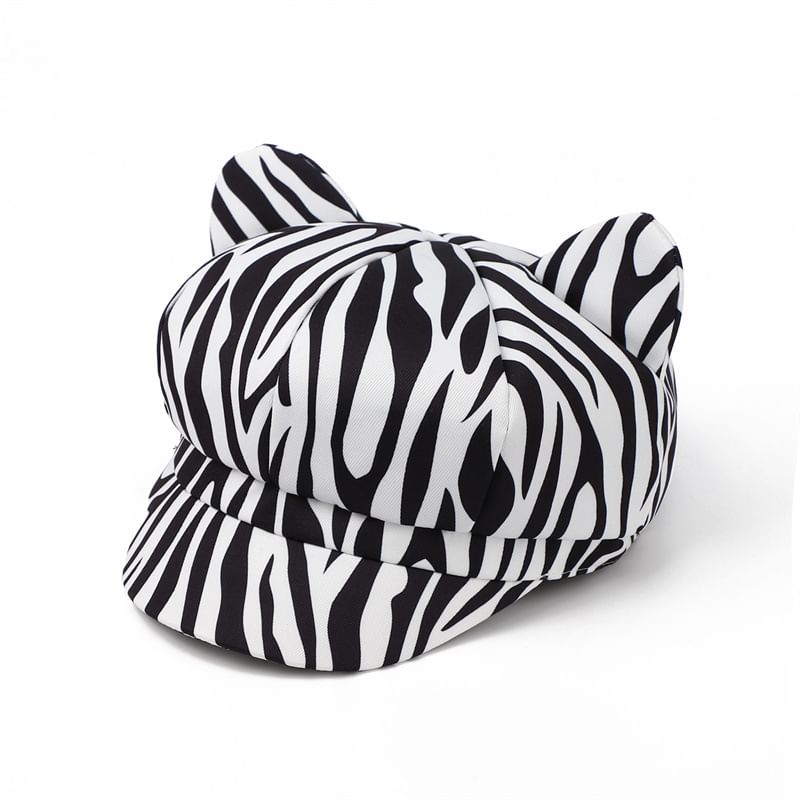 Cap Newsboy Ear Cat Patterned