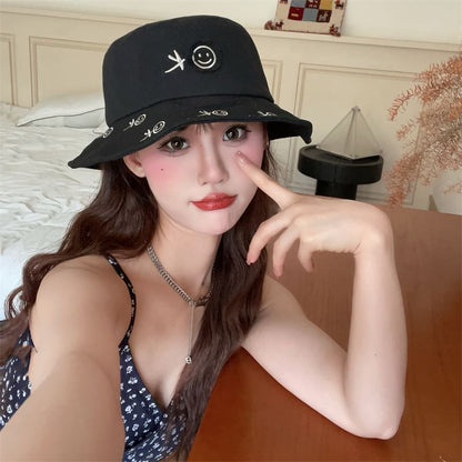 Smiley Face Bucket Hat Embroidered