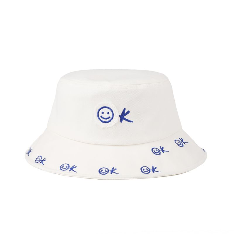Smiley Face Bucket Hat Embroidered