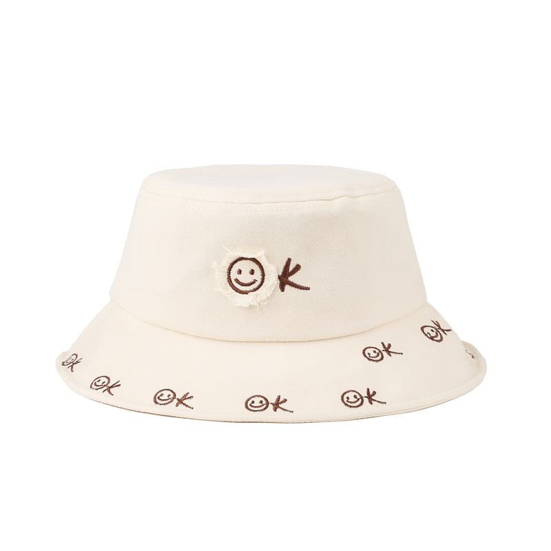 Smiley Face Bucket Hat Embroidered
