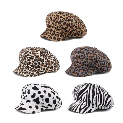Print Animal Newsboy Cap