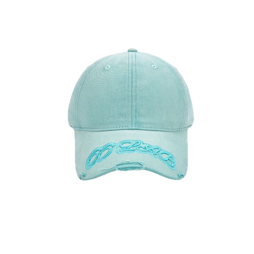 Washed Baseball Lettering Cap Embroidered
