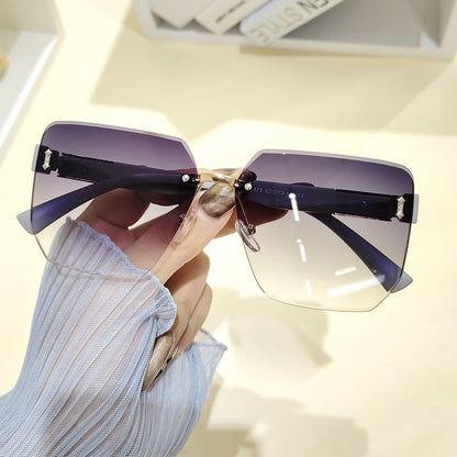 Sunglasses Oversized Rimless Geometric