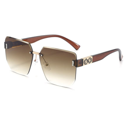 Sunglasses Oversized Rimless Geometric