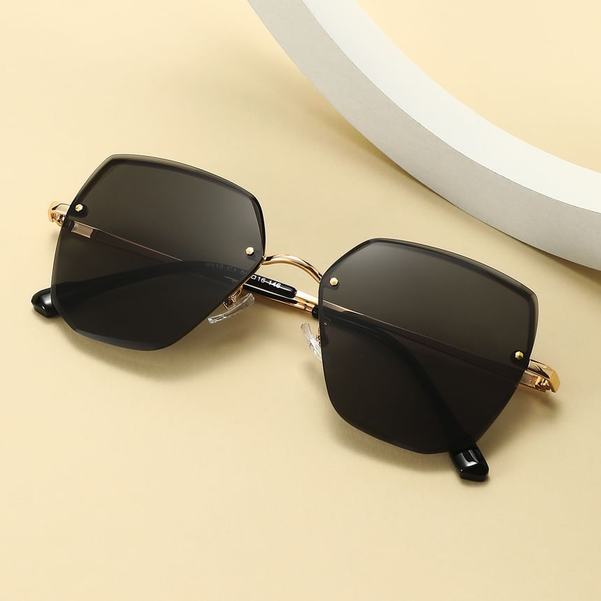 Sunglasses Oversized Geometric Rimless