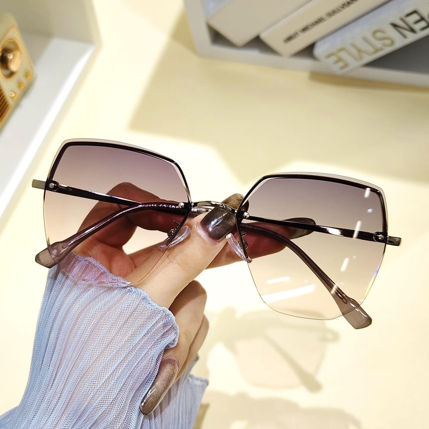 Sunglasses Oversized Geometric Rimless