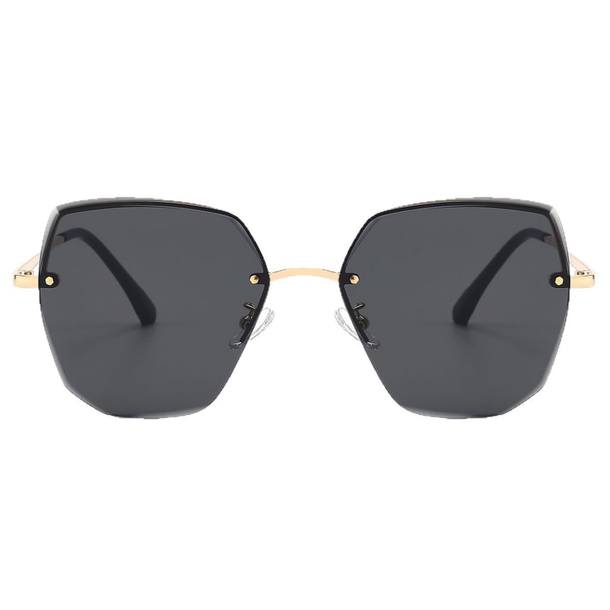Sunglasses Oversized Geometric Rimless