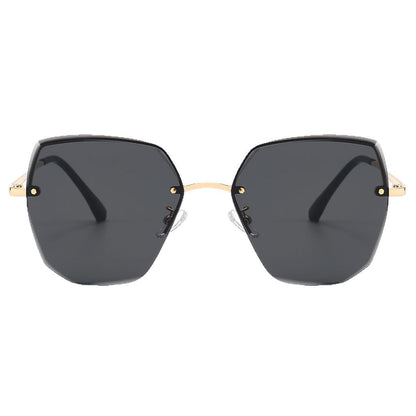 Sunglasses Oversized Geometric Rimless