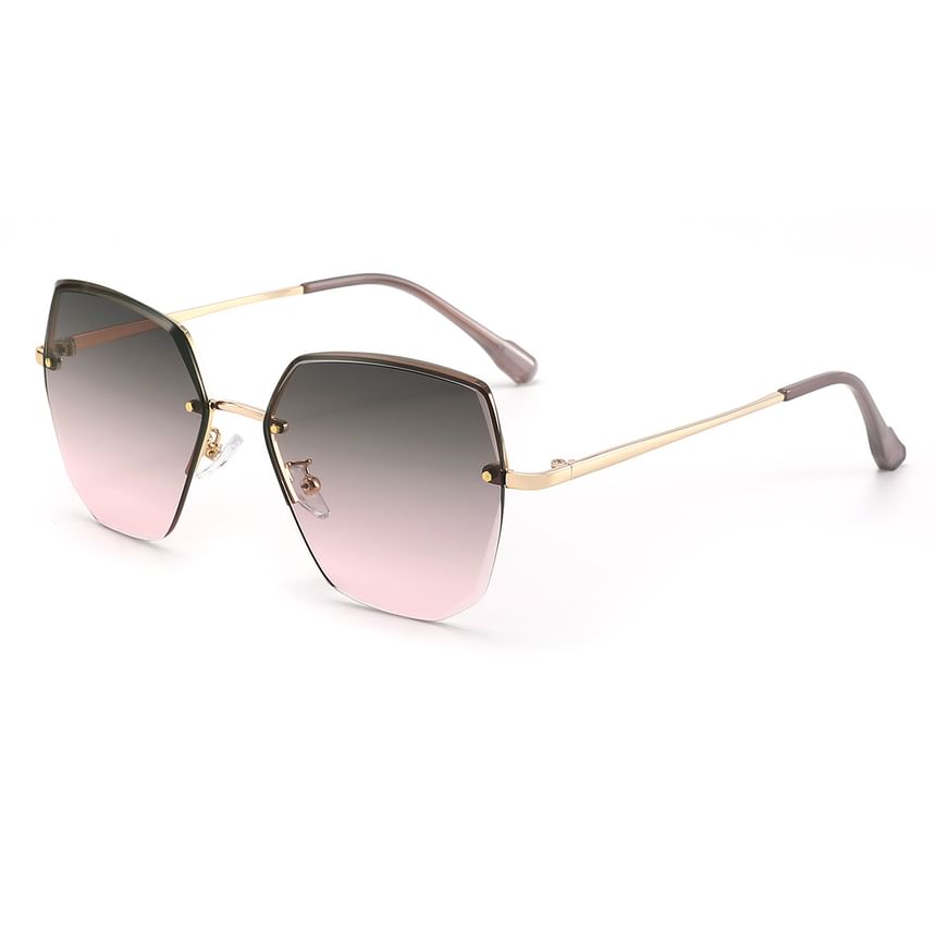 Sunglasses Oversized Geometric Rimless