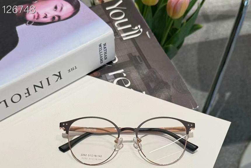 On With Round Glasses Sunglasses Metal Clip