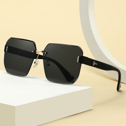 Sunglasses Geometric Rimless Oversized
