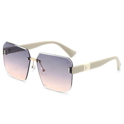 Sunglasses Geometric Rimless Oversized