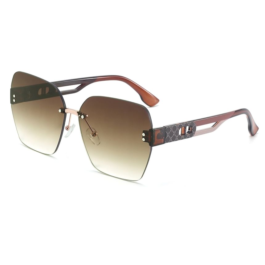 Rimless Oversized Geometric Sunglasses