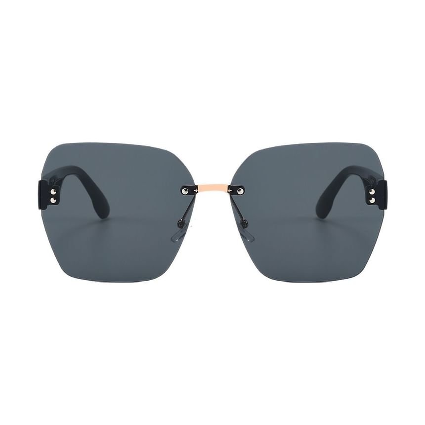 Rimless Oversized Geometric Sunglasses